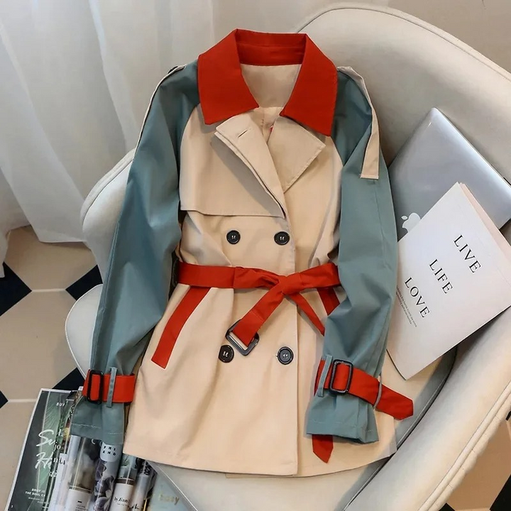 Levoire | Veste Femme Couleur Trenchcoat Pour Le Style Et Le Confort Kaki bleu