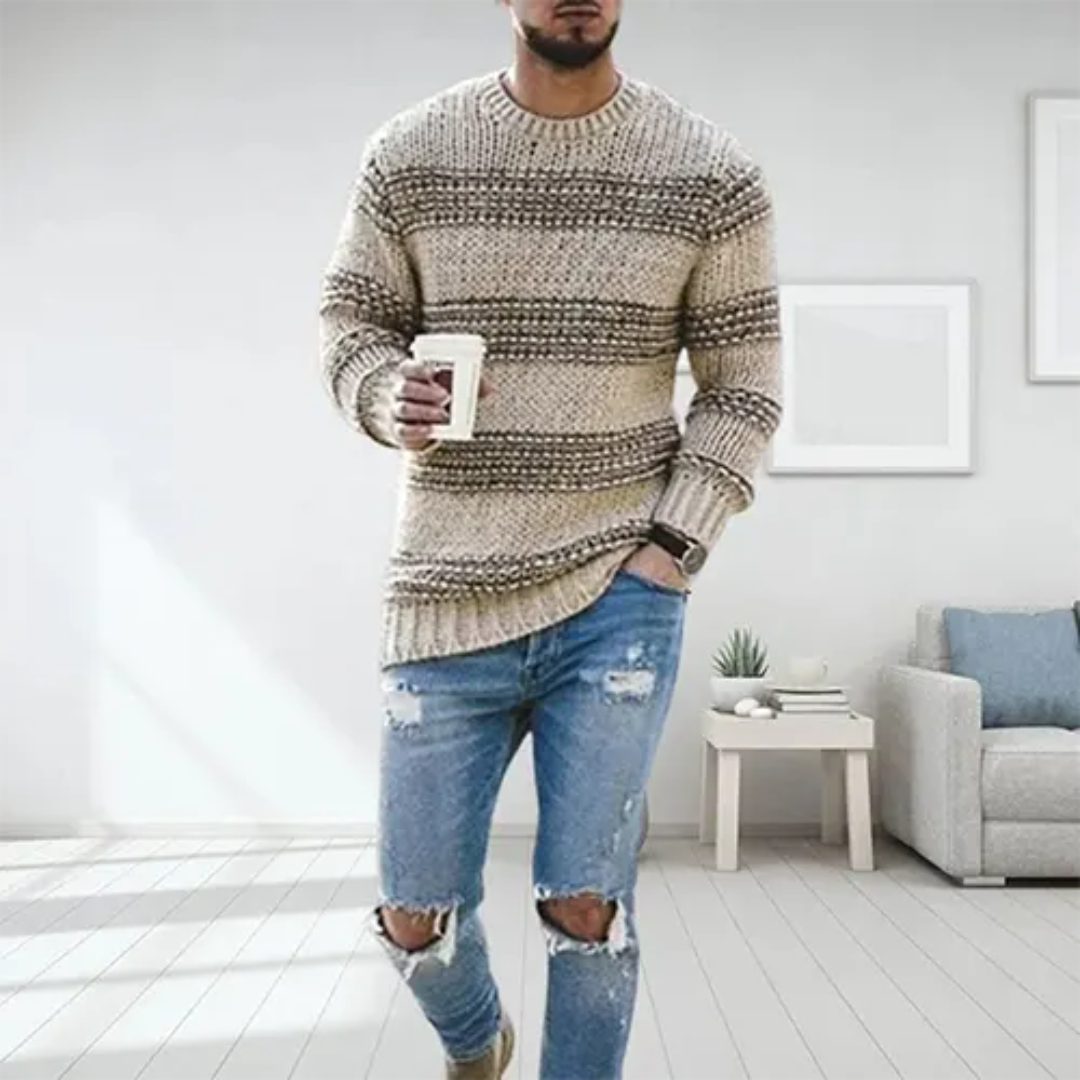 Levoire | Pull en tricot pour hommes Kaki