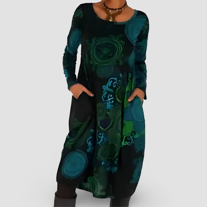 Levoire | Robe D'Hiver À L'Élégance Bohème Bleue