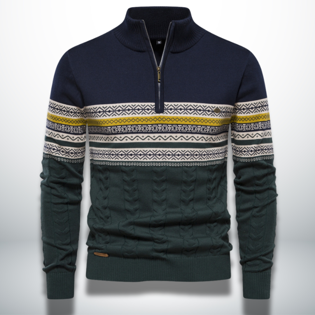 Levoire | Pull en coton pour homme fini Bleu marine
