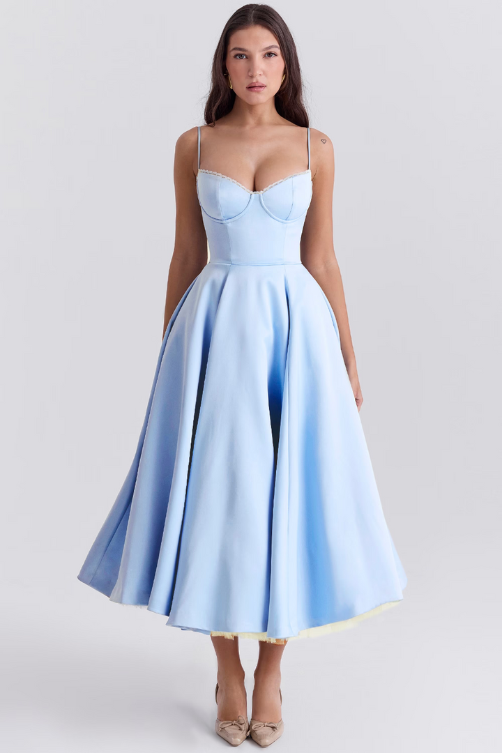 Levoire | Robe Élégante Amincissante Bleu