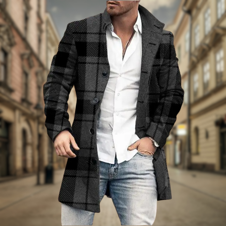 Levoire | Veste D'Automne Élégante Noir à carreaux