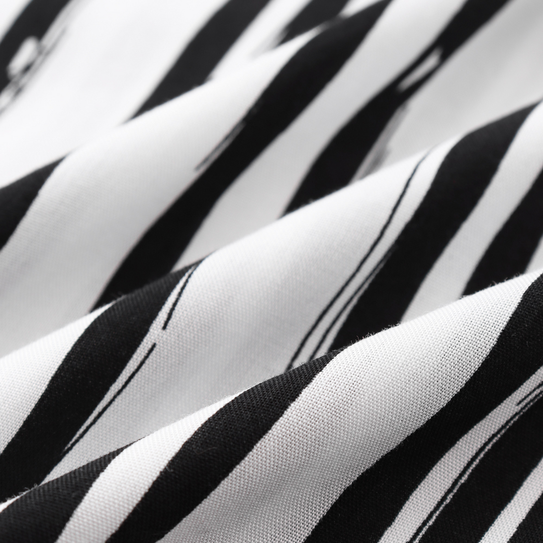 Levoire | Chemise À Manches Courtes Pour Hommes Blanc Noir