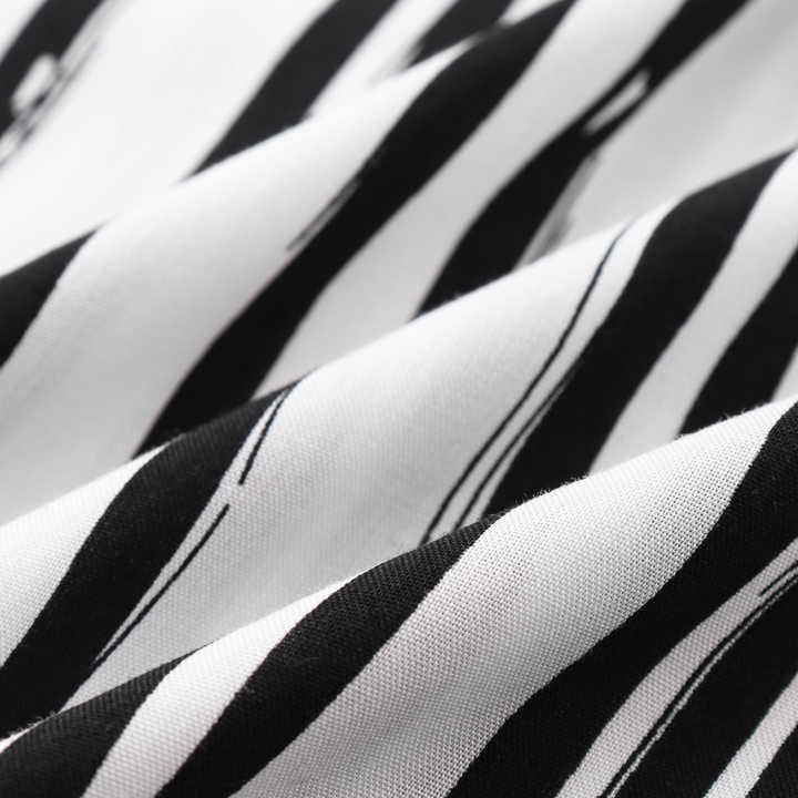 Levoire | Chemise À Manches Courtes Pour Hommes Blanc Noir
