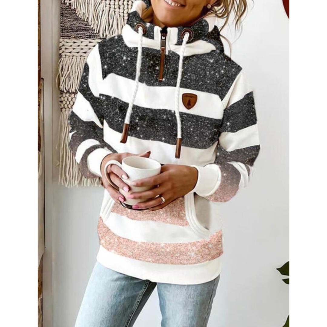 Levoire | Pull À Capuche Femme Chaud Gris Blanc