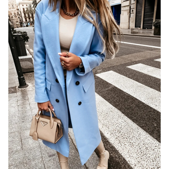 Levoire | Manteau Trench Grande Taille Élégant Bleu