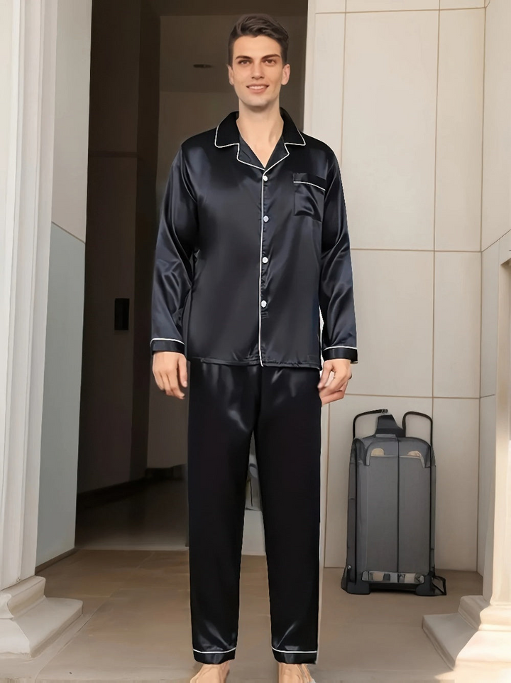 Levoire | Ensemble de pyjama pour hommes en satin de soie Pyjama confortable pour hommes