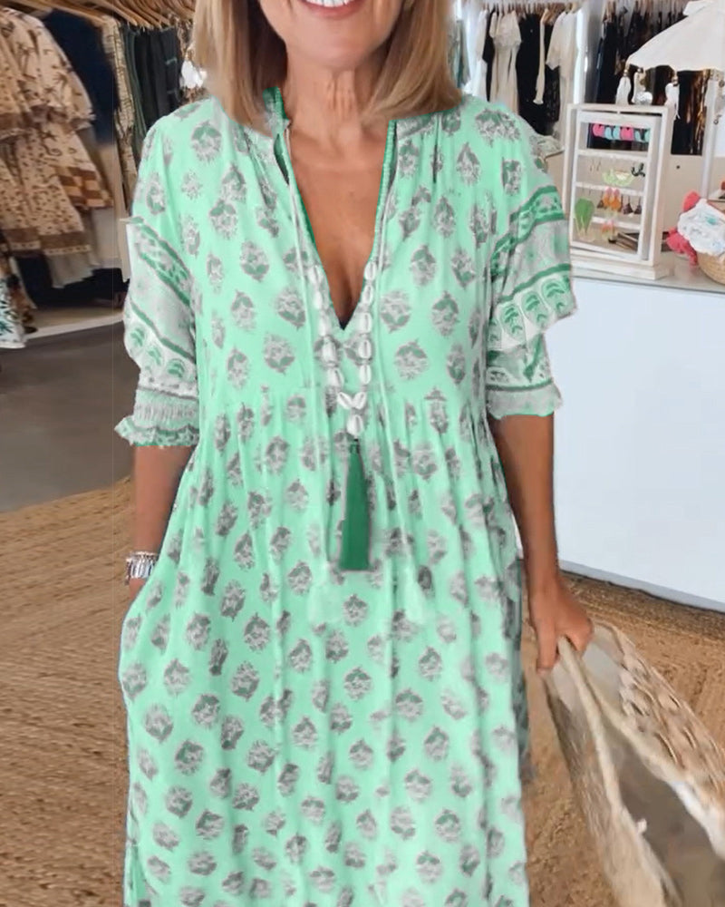 Levoire | Robe Maxi Bohémienne À Volants Pour Femmes