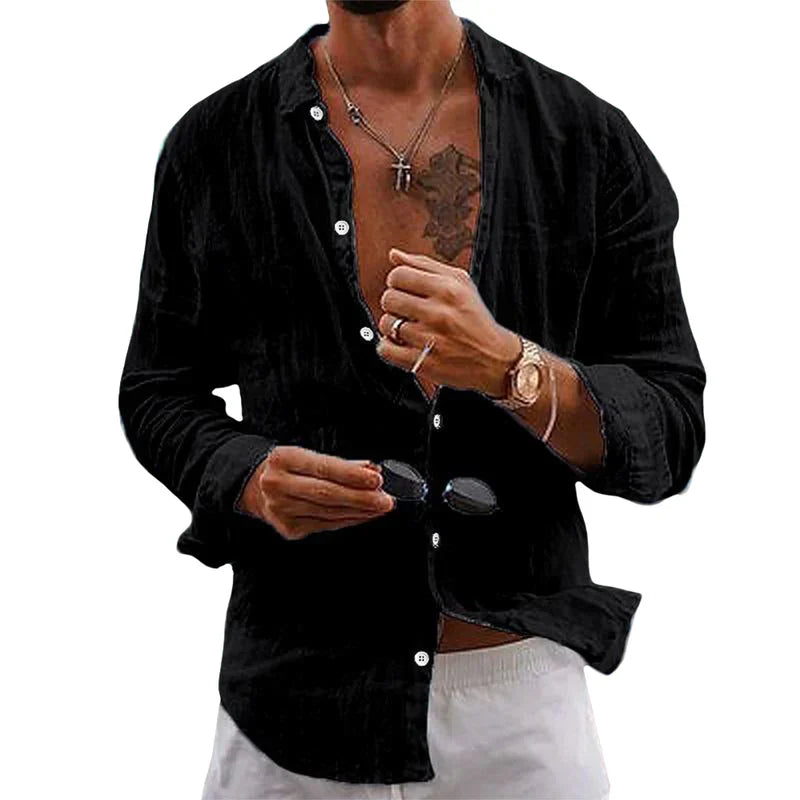 Levoire | Chemise En Lin Pour Des Jours Chauds Noir