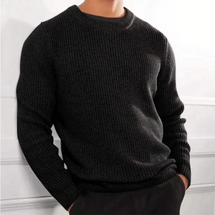 Levoire | Pull Élégant À Col Rond Noir