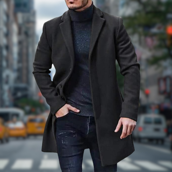 Levoire | Manteau Long Confortable Pour Hommes Noir