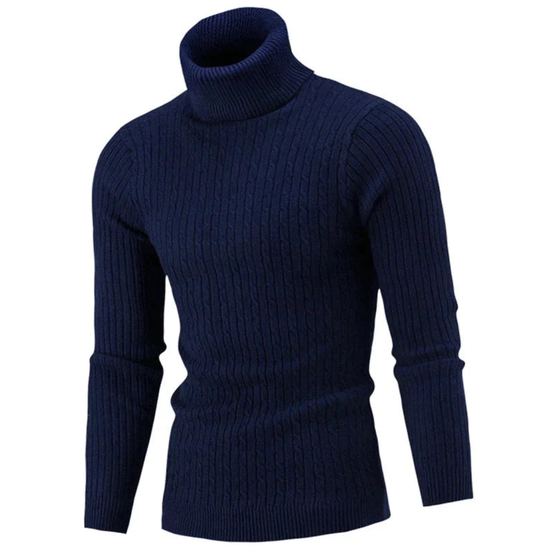 Levoire | Pull à col roulé pour hommes Bleu foncé
