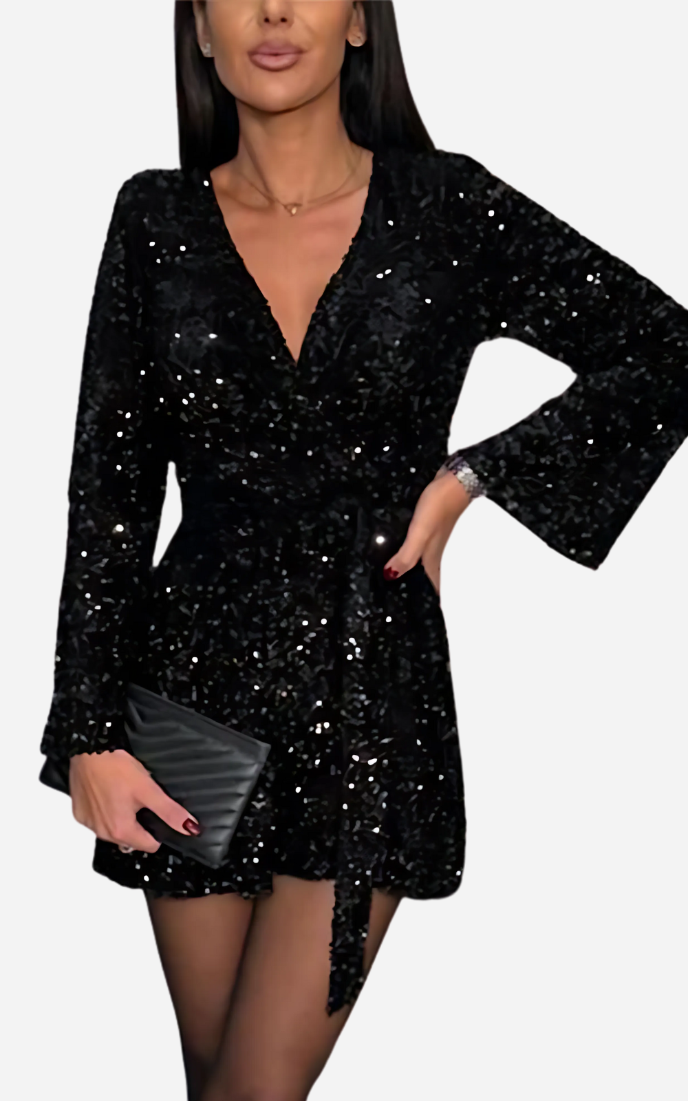 Levoire | Robe Élégante À Paillettes Et Éclat Pour Femmes Noir