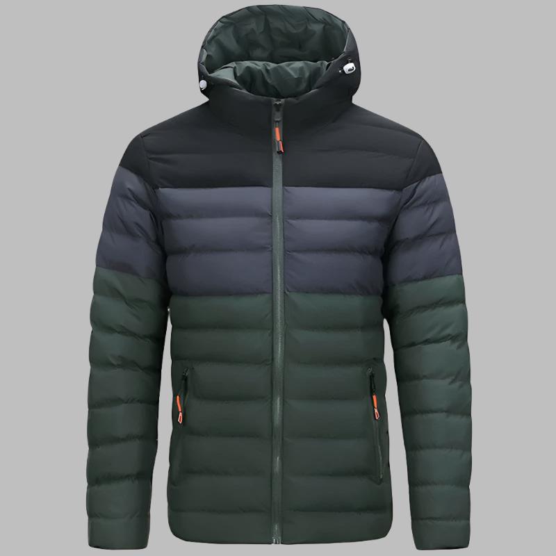 Levoire | Veste D'Hiver Légère Et Chaude Pour Hommes Avec Capuche Amovible Vert olive