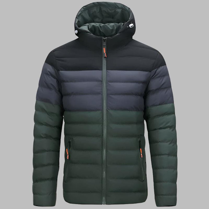 Levoire | Veste D'Hiver Légère Et Chaude Pour Hommes Avec Capuche Amovible Vert olive