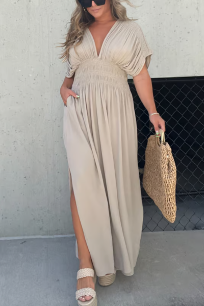 Levoire | Fente En V Maxi Robe Abricot