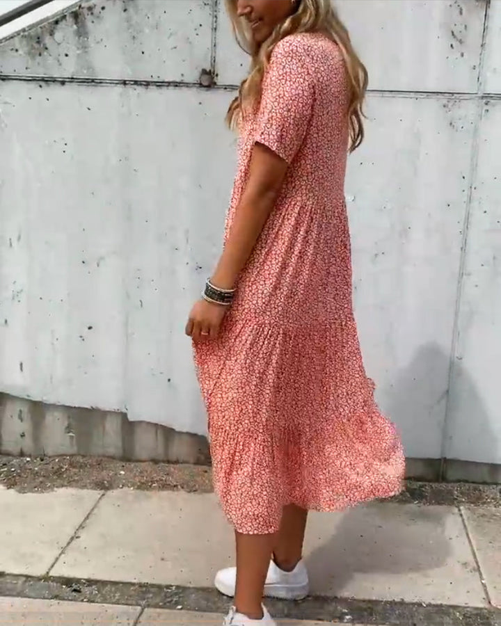 Levoire | Robe À Manches Courtes Avec Motif Floral