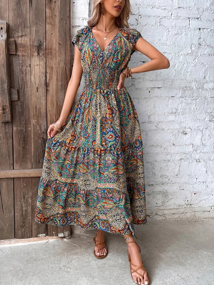Levoire | Robe D'Été À Encolure En V - Élégante Robe Midi Décontractée