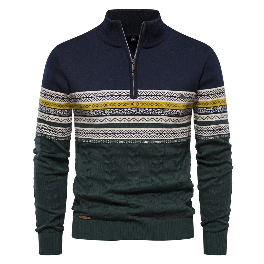 Levoire | Pull de haute qualité avec motifs rétro Bleu marine