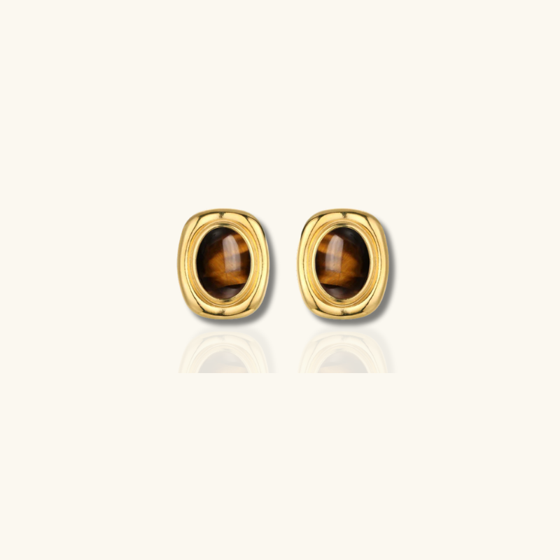 Levoire | Boucles D'Oreilles Viininkorjuu En Pierre Précieuse Or Braun