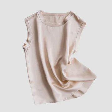 Levoire | Top En Satin De Soie À Épaules Dénudées Beige