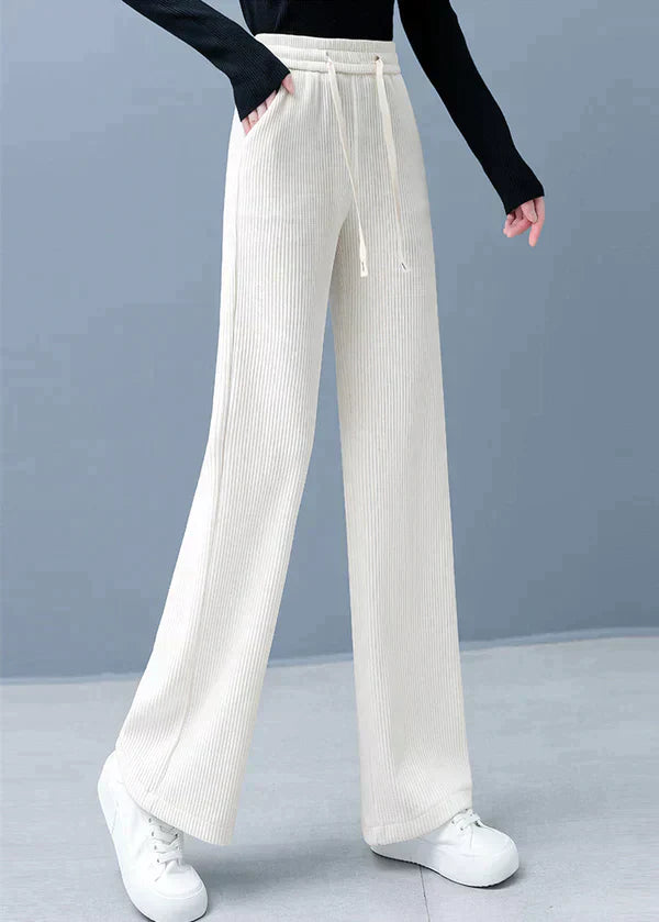 Levoire | Pantalons droits unicolores à jambe large Blanc