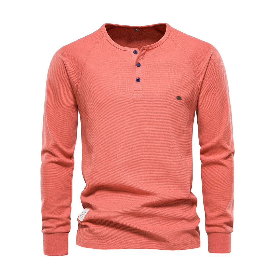 Levoire | T-Shirt Henley Homme Orange
