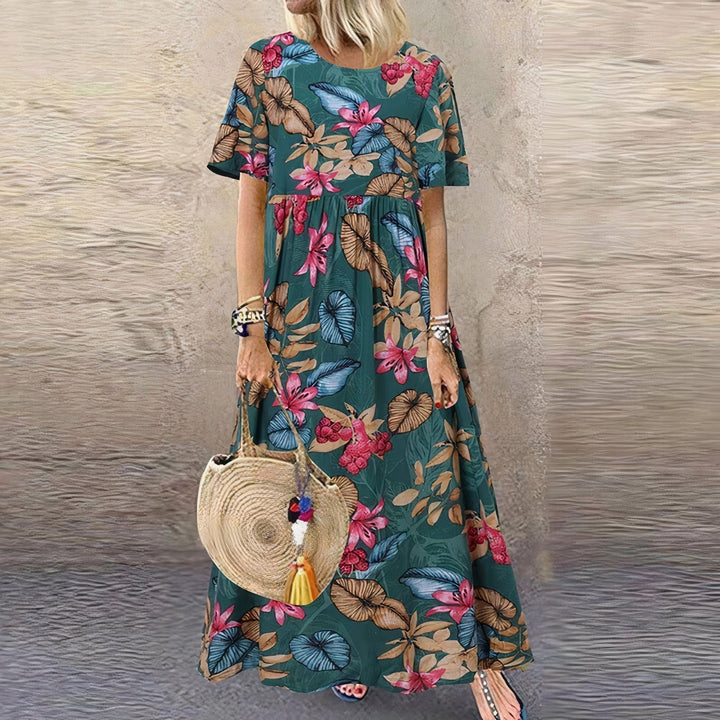 Levoire | Robe D'Été Fleurie Élégante Vert
