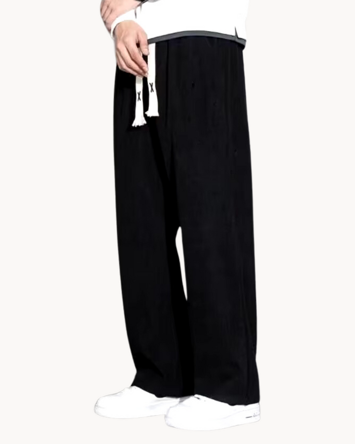 Levoire | Pantalon En Velours Côtelé Décontracté Chaud, Durable & Confort Décontracté Noir