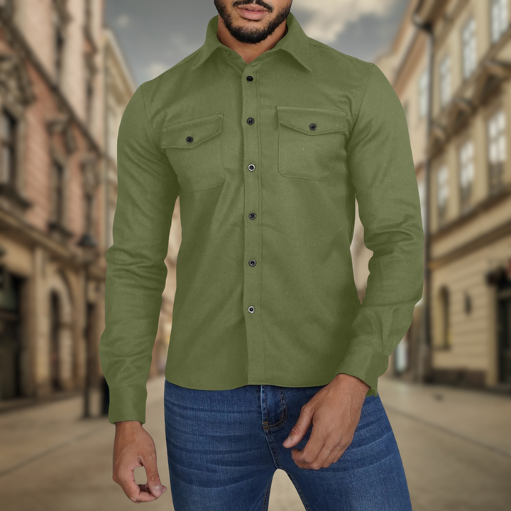 Levoire | Chemise décontractée d'automne Vert Militaire