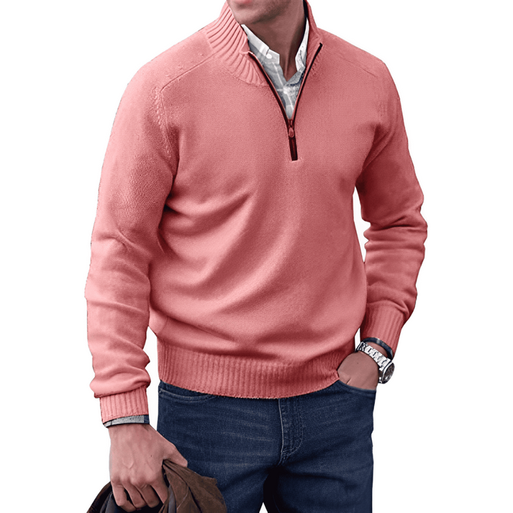 Levoire | Pull zipper chaud pour hommes Rose