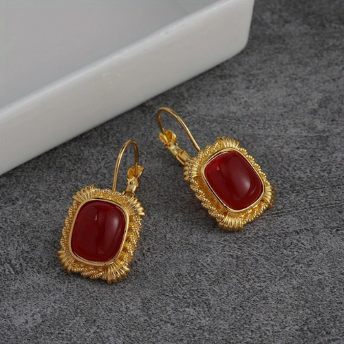 Levoire | Récolte De Vin Boucles D'Oreilles En Or Avec Gemme Rouge