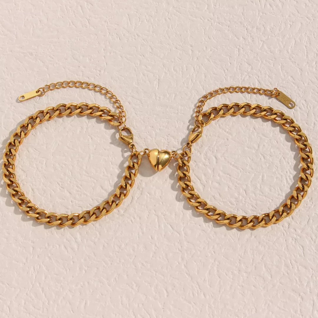 Levoire | Set De Bracelets En Forme De Cœur Mélange De Haute Qualité Or