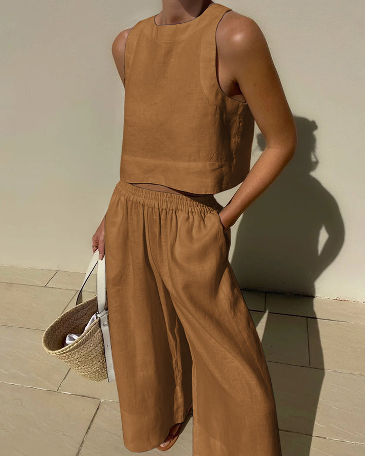 Levoire | Ensemble En Lin Avec Un Confort Naturel vert olive