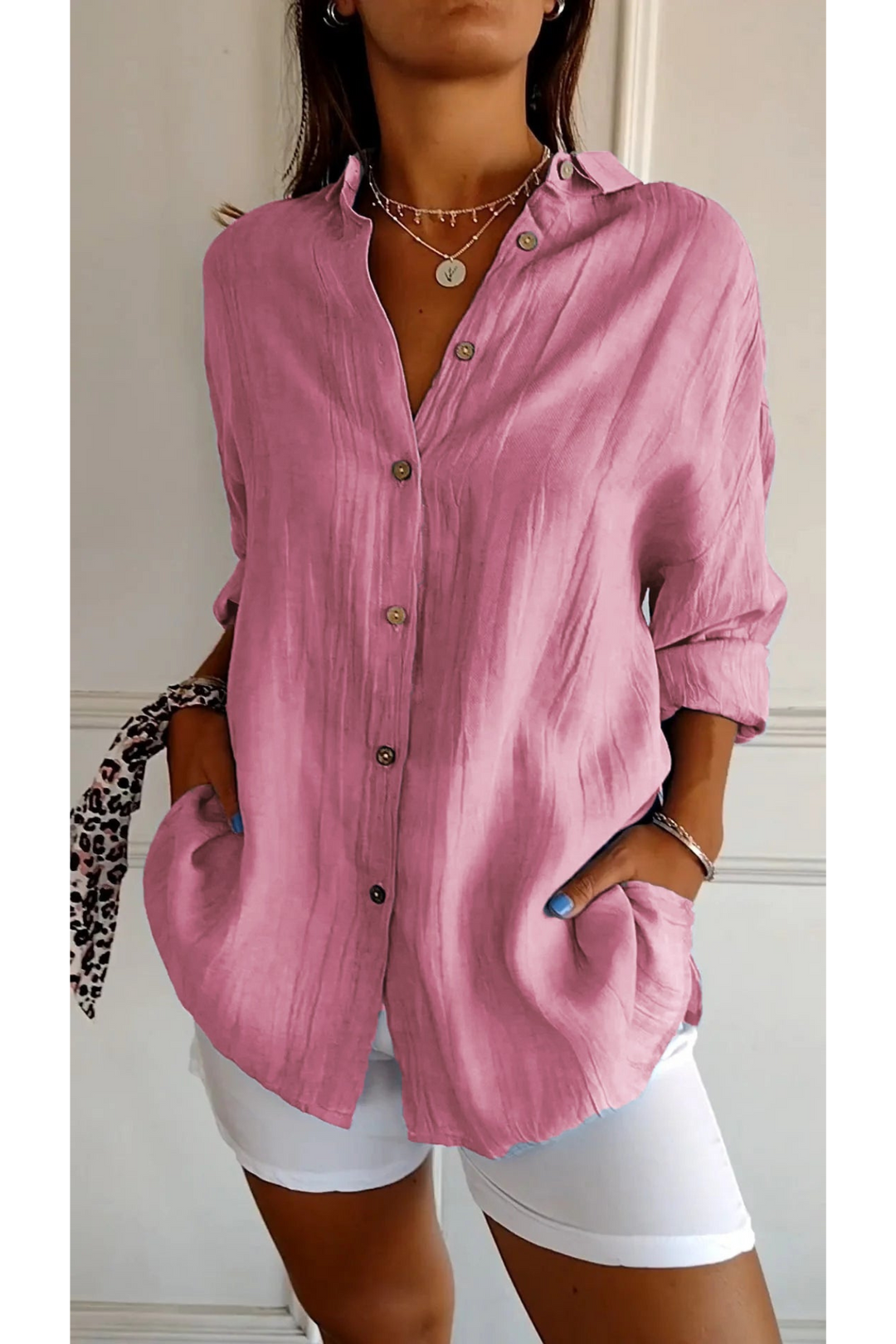Levoire | Blouse Manches Courtes FR Femmes Long Rosa