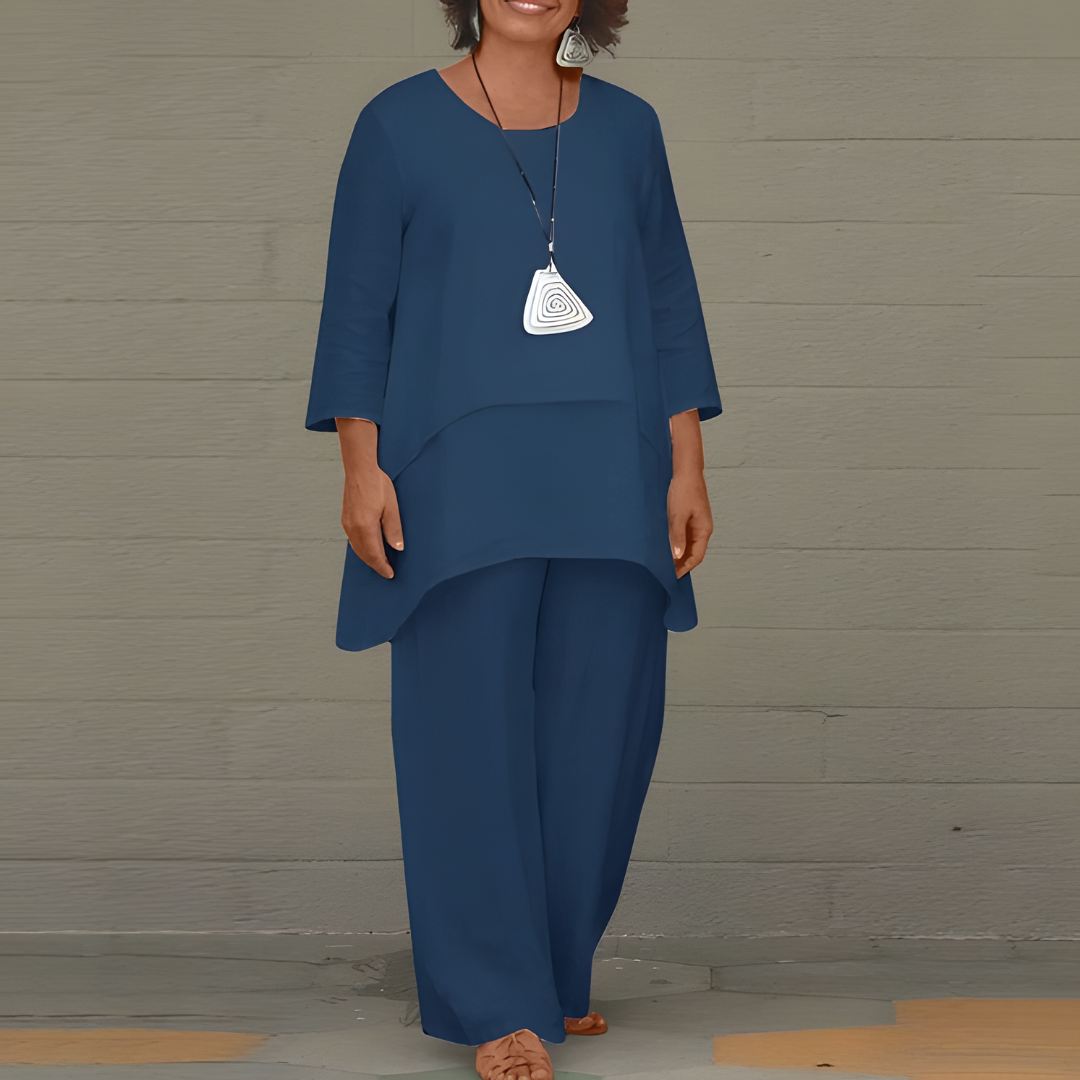 Levoire | Ensemble deux pièces luxueux pour femmes Bleu