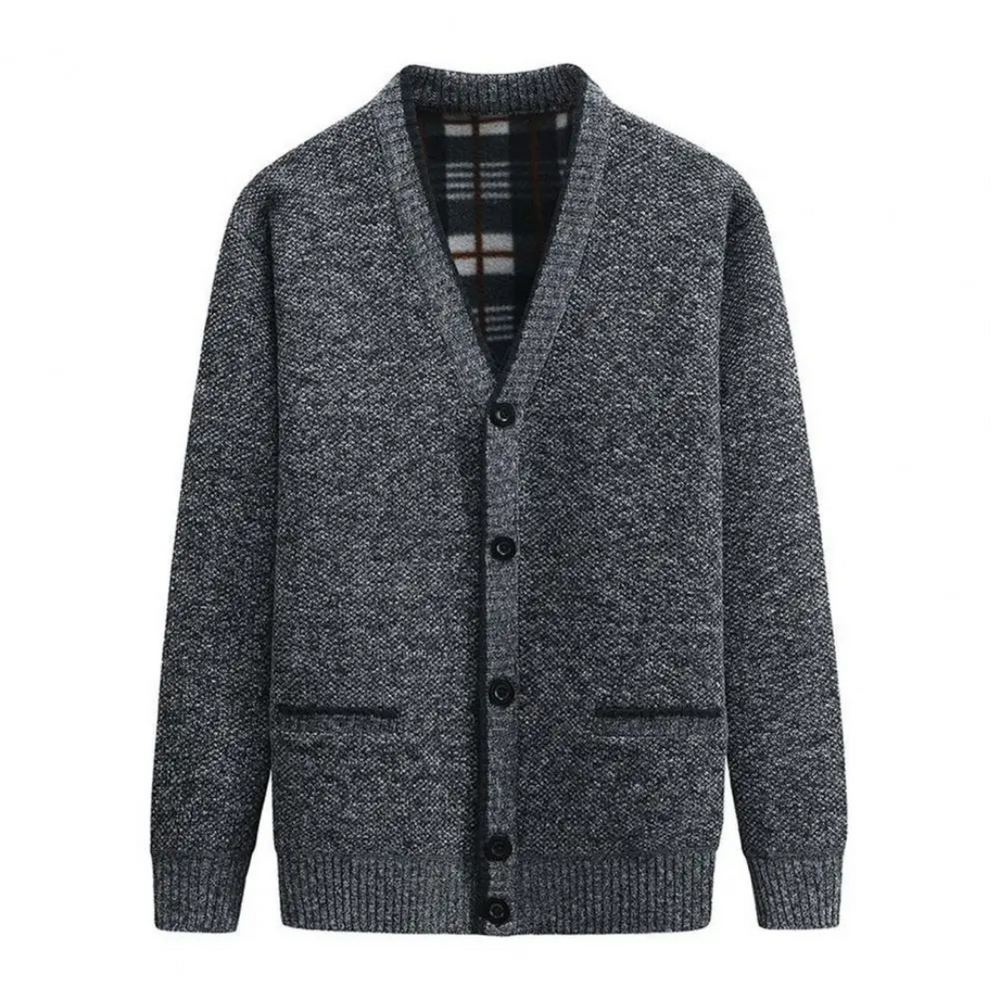 Levoire | Rento Manches Longues V Encolure En V Avec Bouton Et Poches Gris foncé
