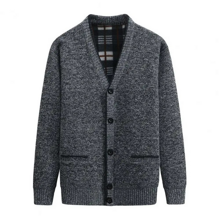 Levoire | Rento Manches Longues V Encolure En V Avec Bouton Et Poches Gris foncé