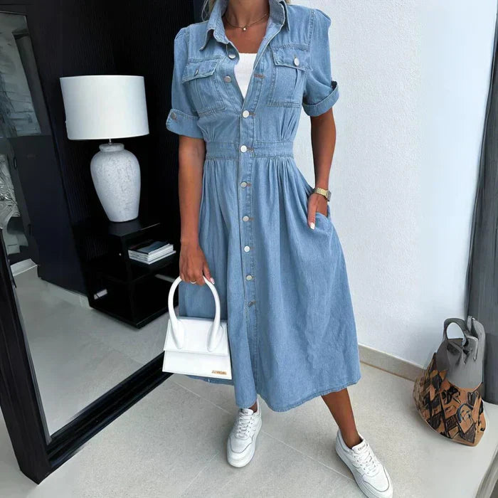 Levoire | Robe D'été élégante Pour Femmes - Midi Bleu