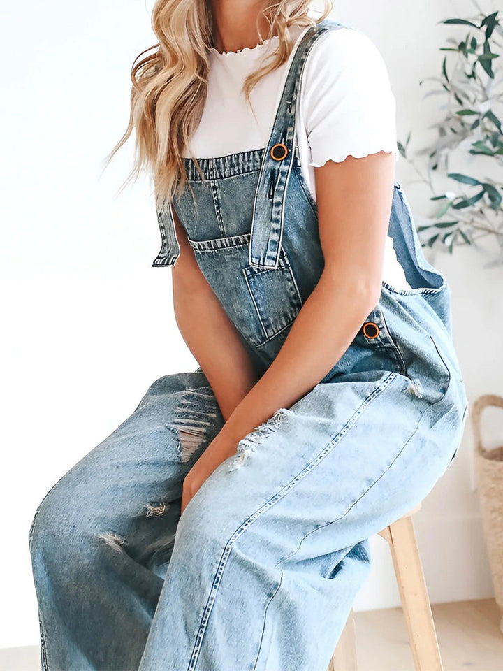 Levoire | Salopette En Jean Détachée En Look Usé
