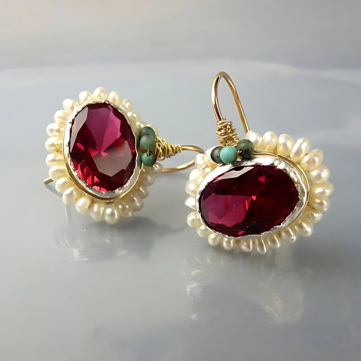 Levoire | Récolte De Vin Boucles D'Oreilles En Cristal Rouge