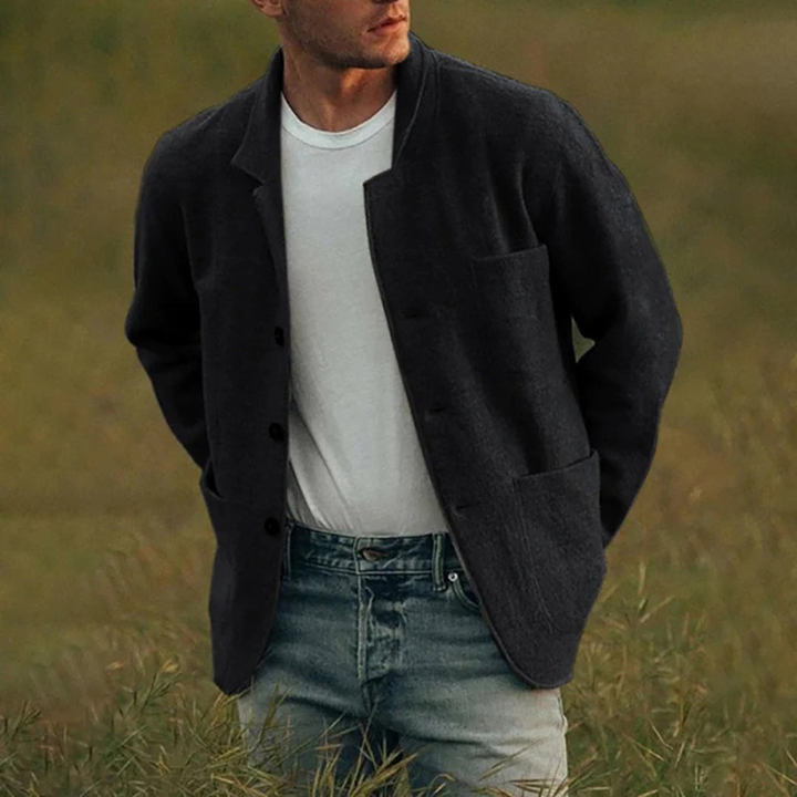 Levoire | Cardigan En Tricot Décontracté Avec Patte De Boutonnage Noir