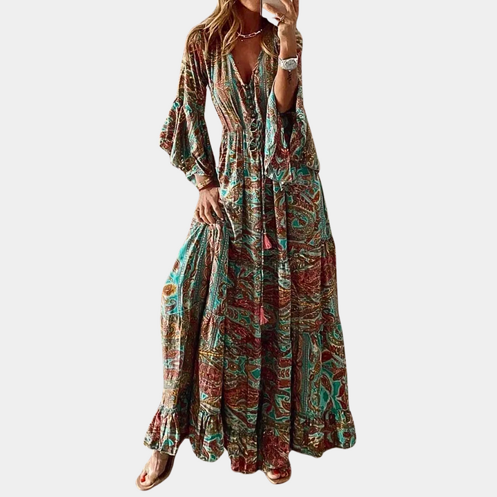 Levoire | Robe Bohémienne pour Femmes Robe Longue Pour Femmes Orange