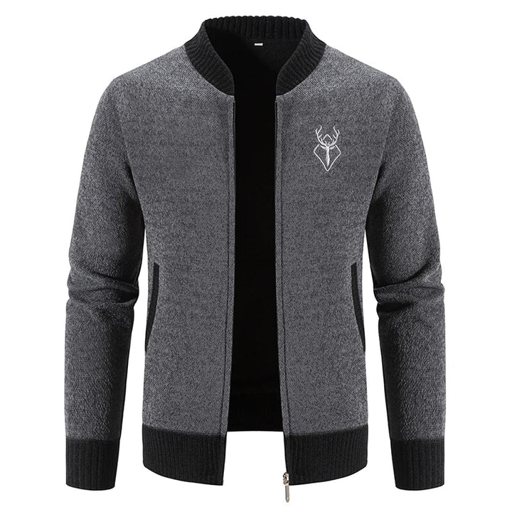 Levoire | Gilet Slim à Manches Longues avec Fermeture Éclair et Poches gris foncé