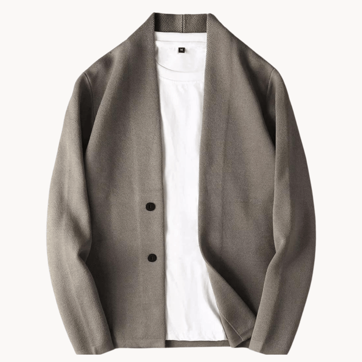Levoire | Cardigan Tricot Slim à Manches Longues Boutonné Gris