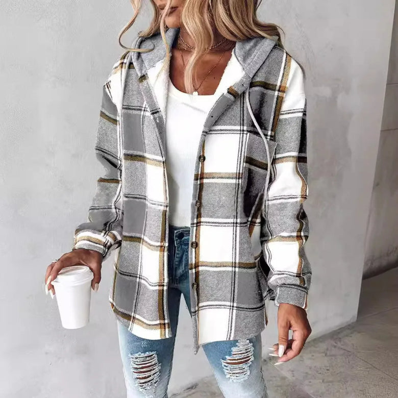 Levoire | Veste à Capuche À Motifs Pour Femmes Gris