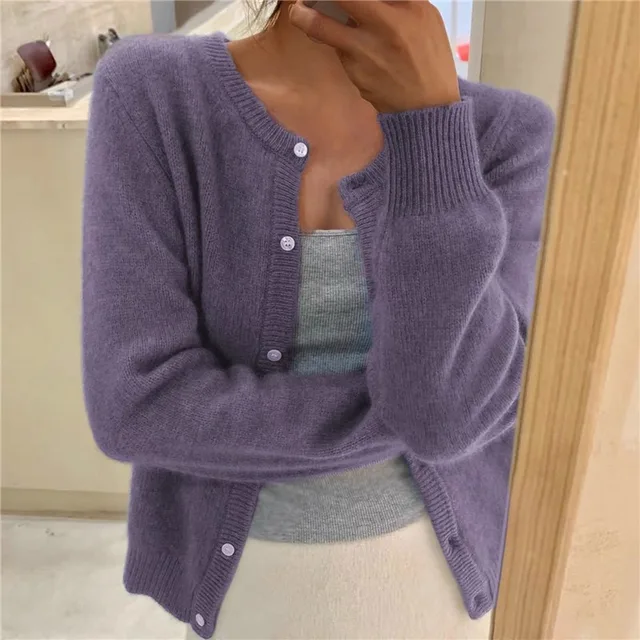 Levoire | Gilet Tricote Uni Pour Femmes, Parfait Pour Un Usage Quotidien Violet Taille unique