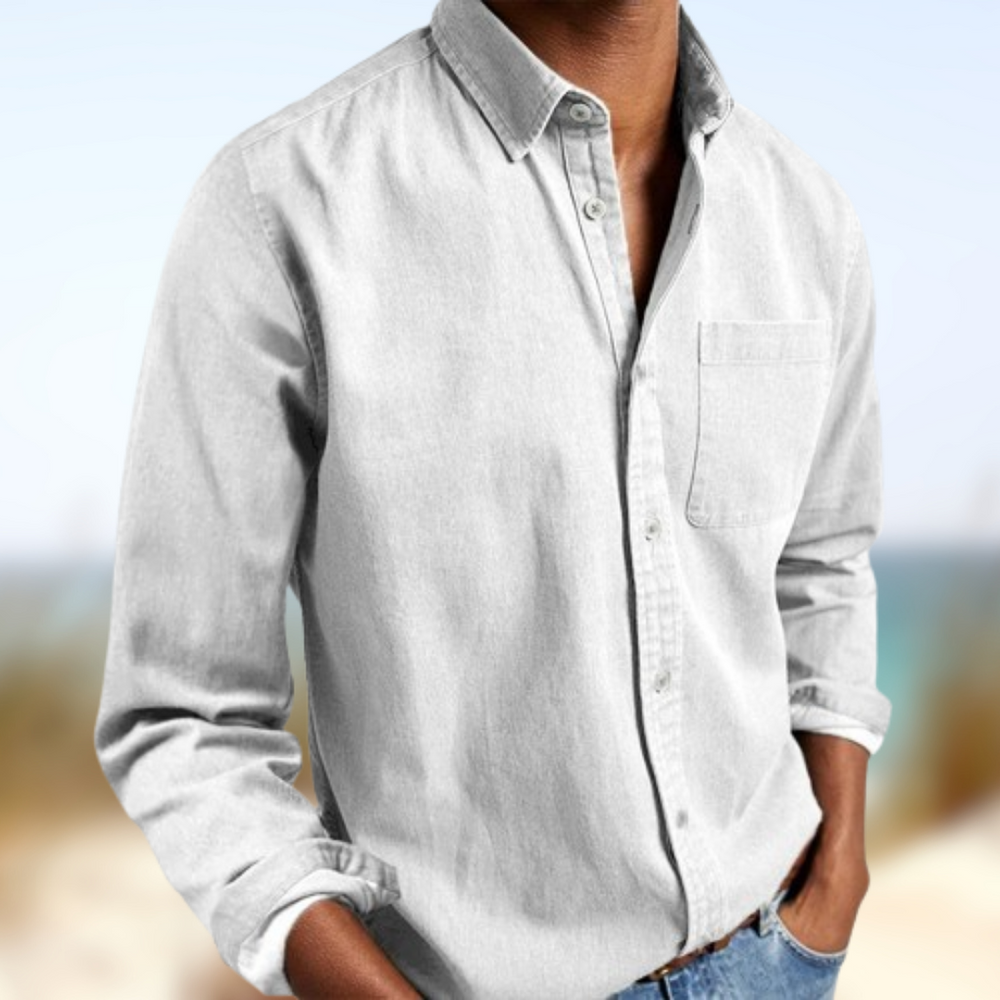 Levoire | Chemise décontractée effet lin Bianco