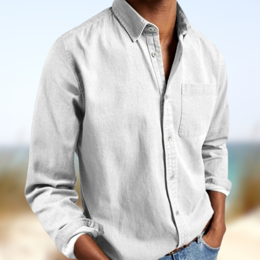 Levoire | Chemise décontractée effet lin Bianco