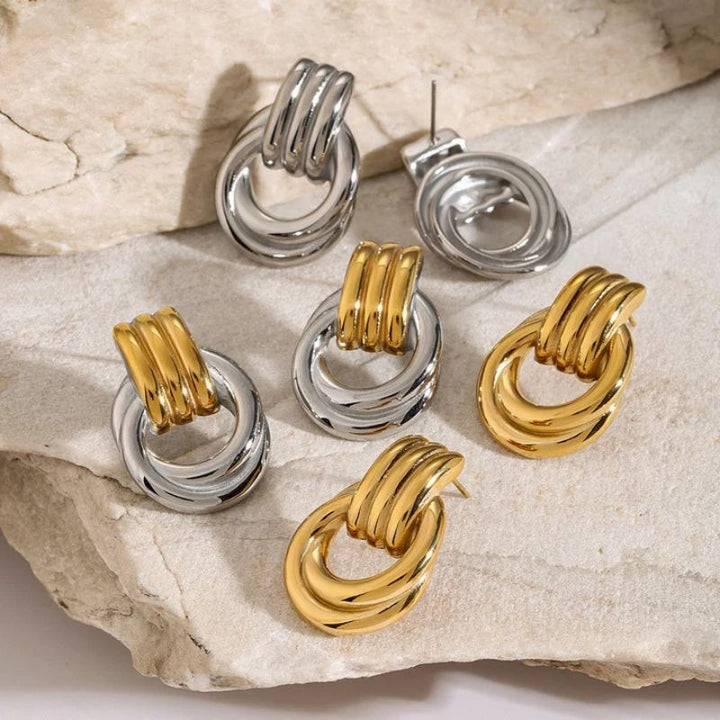 Levoire | Boucles D'Oreilles Empilées Or Et Argent